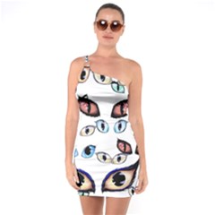 Glasses One Soulder Bodycon Dress