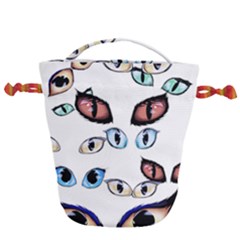 Glasses Drawstring Bucket Bag