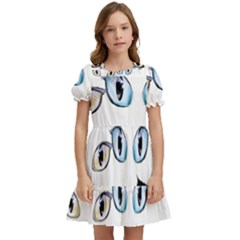 Glasses Kids  Puff Sleeved Dress