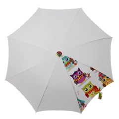 Cartoon-cute-owl-vector Hook Handle Umbrellas (small)