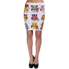 Cartoon-cute-owl-vector Bodycon Skirt