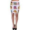 Cartoon-cute-owl-vector Bodycon Skirt View1