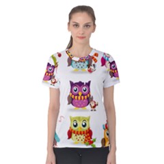 Cartoon-cute-owl-vector Women s Cotton Tee