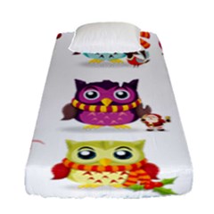 Cartoon-cute-owl-vector Fitted Sheet (single Size)