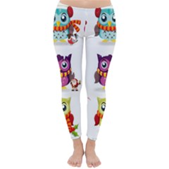 Cartoon-cute-owl-vector Classic Winter Leggings