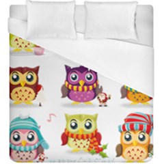 Cartoon-cute-owl-vector Duvet Cover (king Size)