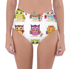 Cartoon-cute-owl-vector Reversible High-waist Bikini Bottoms by Jancukart