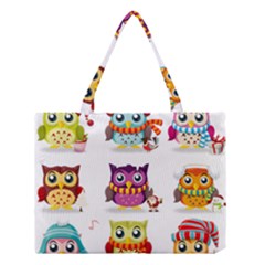 Cartoon-cute-owl-vector Medium Tote Bag by Jancukart