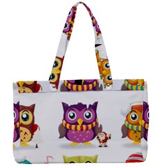 Cartoon-cute-owl-vector Canvas Work Bag