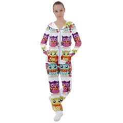 Cartoon-cute-owl-vector Women s Tracksuit