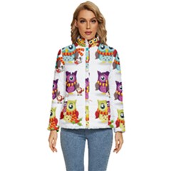 Cartoon-cute-owl-vector Women s Puffer Bubble Jacket Coat by Jancukart