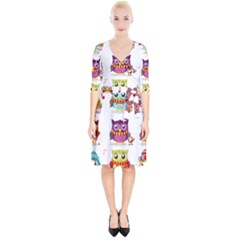 Cartoon-cute-owl-vector Wrap Up Cocktail Dress