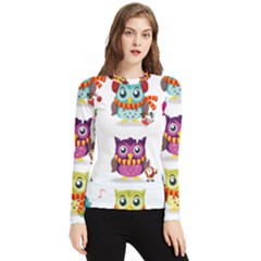 Cartoon-cute-owl-vector Women s Long Sleeve Rash Guard by Jancukart