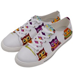 Cartoon-cute-owl-vector Women s Low Top Canvas Sneakers