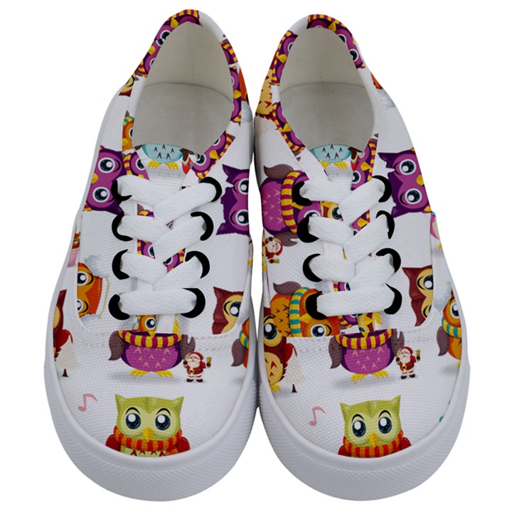 Cartoon-cute-owl-vector Kids  Classic Low Top Sneakers