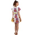 Cartoon-cute-owl-vector Flutter Sleeve Wrap Dress View2