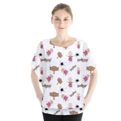 Children-wallpaper-background Batwing Chiffon Blouse