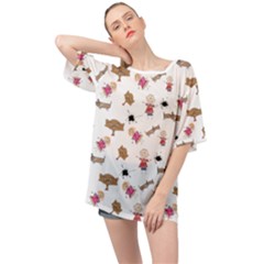 Children-wallpaper-background Oversized Chiffon Top