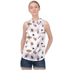 Children-wallpaper-background High Neck Satin Top