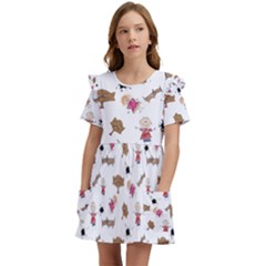 Children-wallpaper-background Kids  Frilly Sleeves Pocket Dress