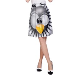 Owl-fluff-prance-animal-surprised A-line Skirt