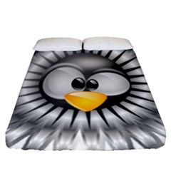 Owl-fluff-prance-animal-surprised Fitted Sheet (queen Size) by Jancukart