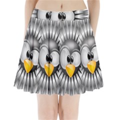 Owl-fluff-prance-animal-surprised Pleated Mini Skirt