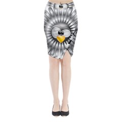 Owl-fluff-prance-animal-surprised Midi Wrap Pencil Skirt