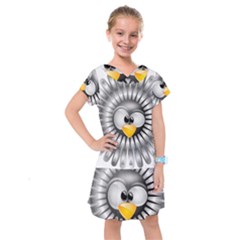 Owl-fluff-prance-animal-surprised Kids  Drop Waist Dress