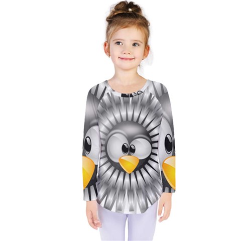 Owl-fluff-prance-animal-surprised Kids  Long Sleeve Tee by Jancukart