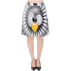 Owl-fluff-prance-animal-surprised Velvet High Waist Skirt