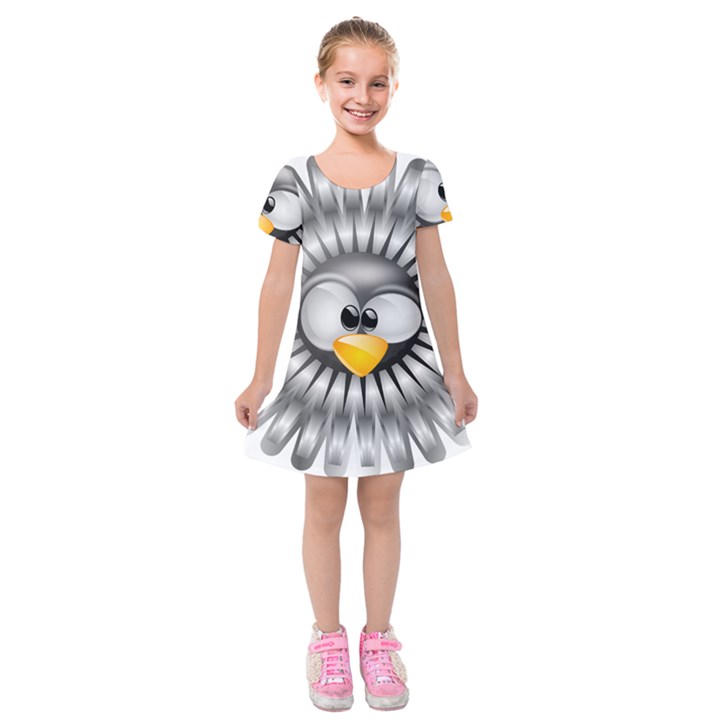 Owl-fluff-prance-animal-surprised Kids  Short Sleeve Velvet Dress