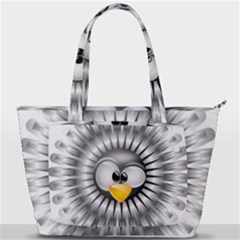 Owl-fluff-prance-animal-surprised Back Pocket Shoulder Bag 