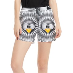 Owl-fluff-prance-animal-surprised Women s Runner Shorts by Jancukart