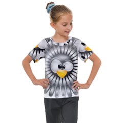 Owl-fluff-prance-animal-surprised Kids  Mesh Piece Tee