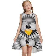 Owl-fluff-prance-animal-surprised Kids  Frill Swing Dress