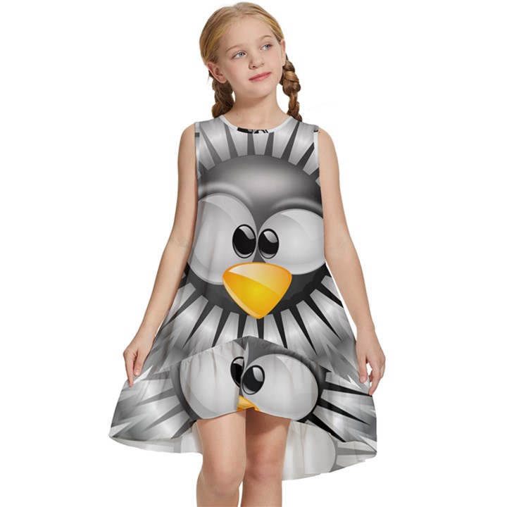 Owl-fluff-prance-animal-surprised Kids  Frill Swing Dress