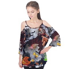 Halloween Flutter Sleeve Tee 