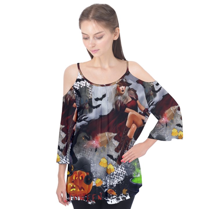 Halloween Flutter Sleeve Tee 