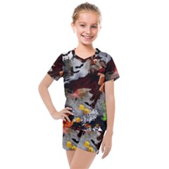 Halloween Kids  Mesh Tee And Shorts Set