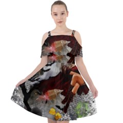 Halloween Cut Out Shoulders Chiffon Dress