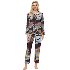 Halloween Womens  Long Sleeve Velvet Pocket Pajamas Set