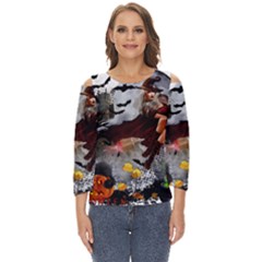 Halloween Cut Out Wide Sleeve Top