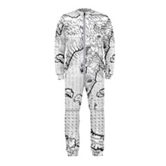 Florida-map-antique-line-art Onepiece Jumpsuit (kids)