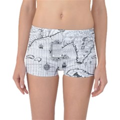 Florida-map-antique-line-art Boyleg Bikini Bottoms