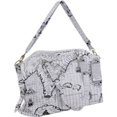 Florida-map-antique-line-art Canvas Crossbody Bag