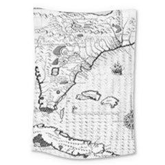 Florida-map-antique-line-art Large Tapestry