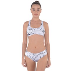 Florida-map-antique-line-art Criss Cross Bikini Set