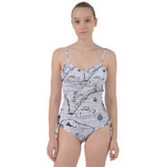 Florida-map-antique-line-art Sweetheart Tankini Set