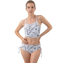 Florida-map-antique-line-art Mini Tank Bikini Set